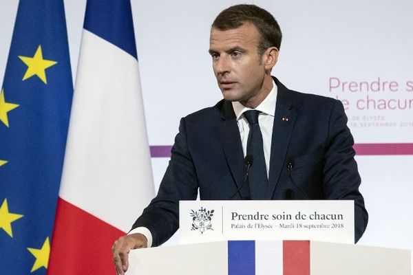 Emmanuel Macron lors de l'annonce du plan santé, le 18 septembre. 