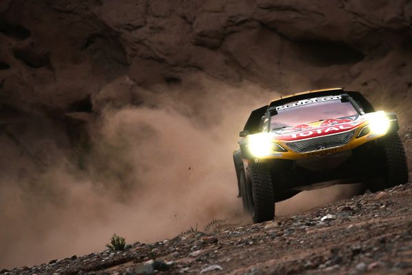 L'équipage Stéphane Peterhansel et Jean-Paul Cottret, au cours du Dakar 2018, en Argentine.