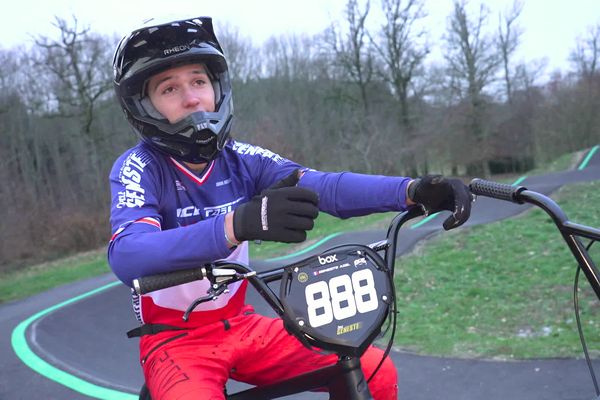 Axel Geneste, premier champion de France de Pump-track (BMX), sacré en octobre 2023 chez les moins de 17 ans.