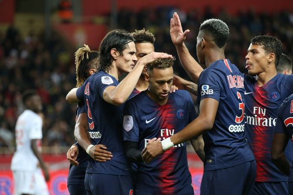 (Archives) Stade Louis-II de Monaco : 13ème journée de Ligue 1 Monaco - Psg Photo : but de Cavani (psg).