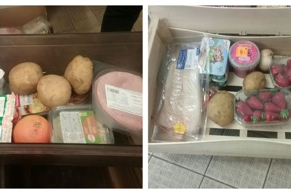Colis alimentaires distribués aux étudiants du campus d'Orléans-la Source ce mercredi 6 mai.