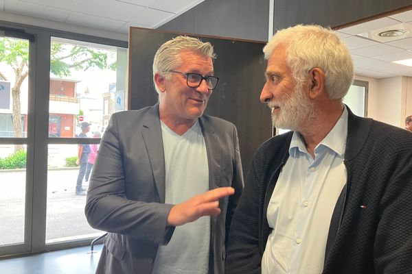 Richard Plantureux, président délégué et Jean-Marc Ettori, président du Tours FC au tribunal de commerce de Tours ce mardi 18 juin.