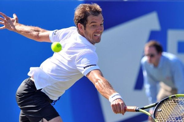 L'Héraultais Richard Gasquet lors de son match gagnant en demi-finale d'Eastbourne.