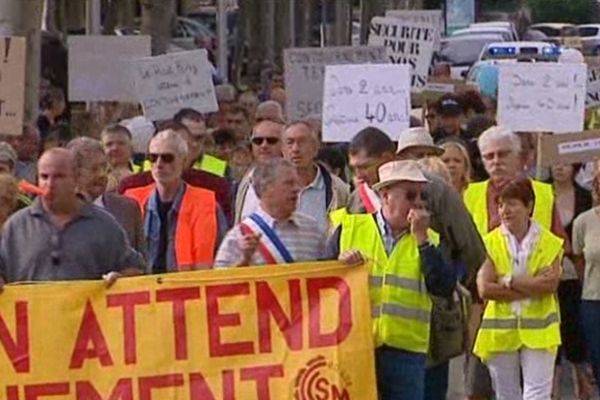 Les manifestants dans les rues de la ville (23/09/2012)