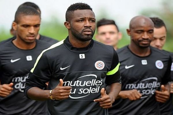 Montpellier - entraînement du MHSC, avec Siaka Tiene, avant la reprise de championnat de Ligue 1 contre le PSG - 7 août 2013.