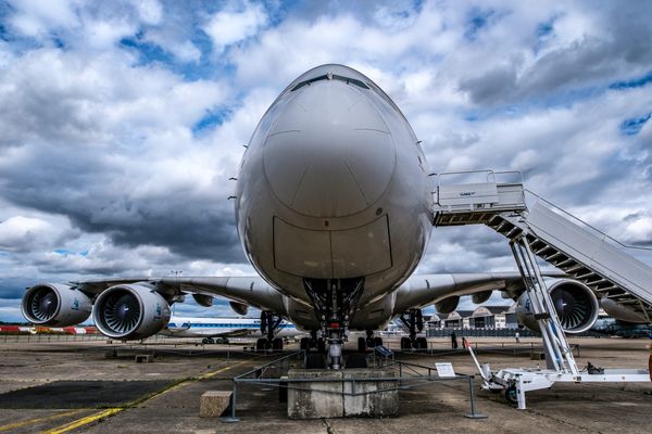 Une réplique du Concorde est installée à l'extérieur du Musée de l'Air et de l'Espace