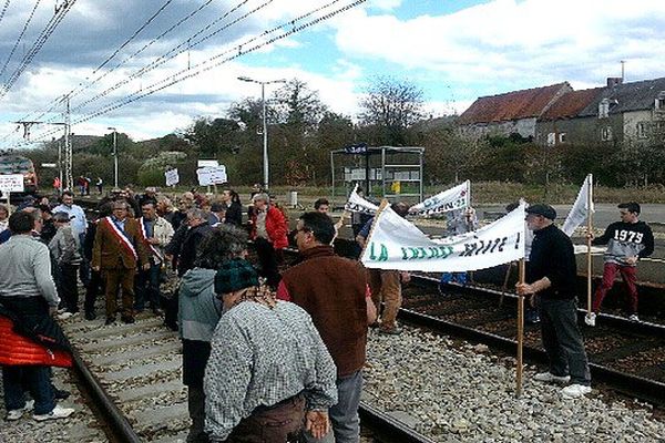 Les manifestants ont envahi les voies pendant quelques minutes pour protester contre la fermeture de la gare de Saint-Sébastien.