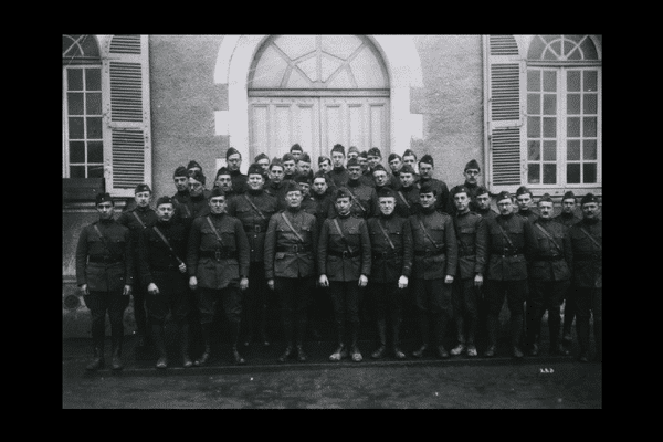 Des militaires Américains en 1917 en Anjou.
