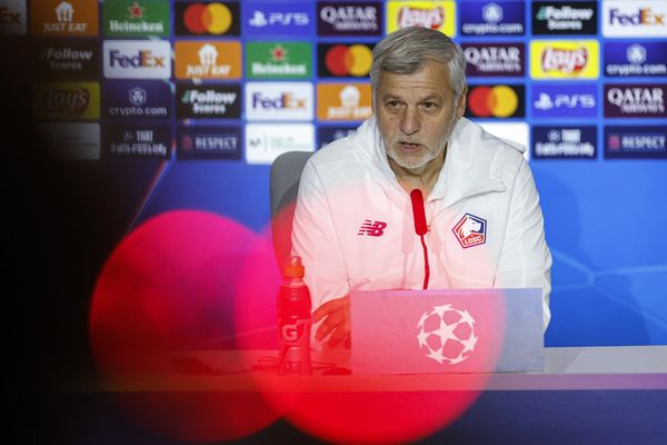 Bruno Genesio en conférence de presse avant le match contre l'Atlético Madrid