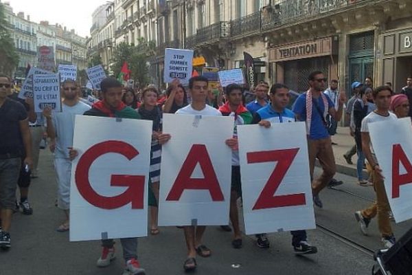 Montpellier - 400 à 500 personnes ont défilé pour la Palestine - 23 juillet 2014.