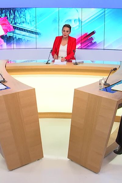 Les quatre candidats de la 4e circonscription de l'Oise lors du débat sur le plateau de France 3 Picardie.