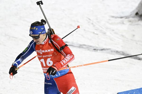 Julia Simon, lors du 10km sprint de Kontiolahti.