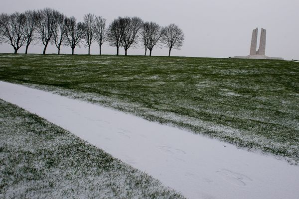 Neige à Vimy en février 2016.