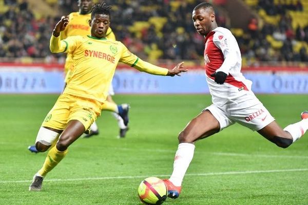 Fode Ballo Toure, défenseur de Monaco lors du match de L1 contre le FC Nantes, le 16 février 2019 au stade Louis II de Monaco