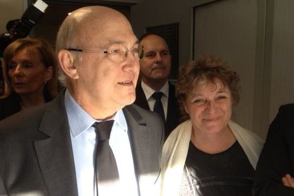 Michel Sapin, ministre du travail, en visite dans l'Aude, un département très touché par le chômage.