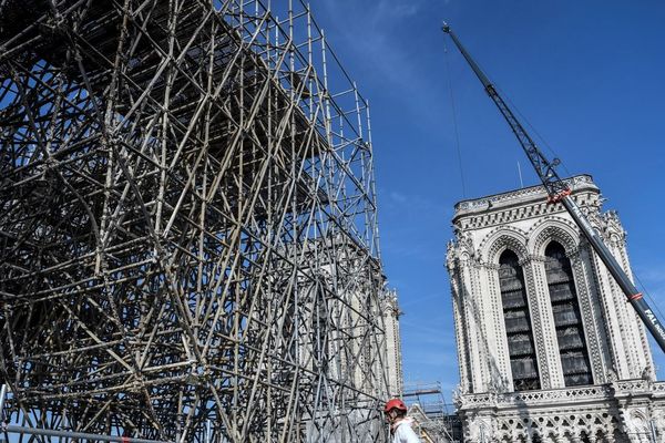 Au sommet du chantier de Notre-Dame lancé après l’incendie (fin juillet).