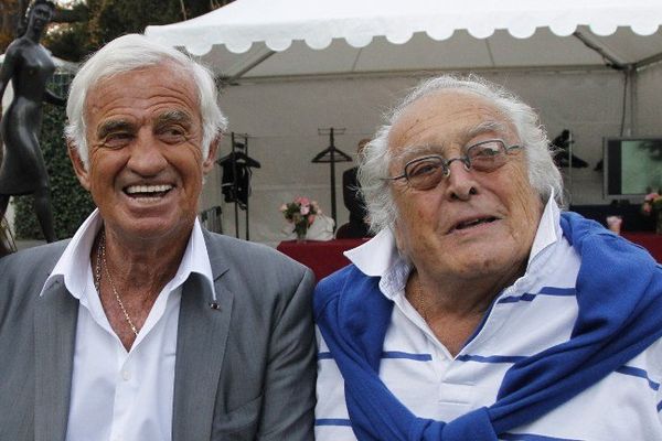 Georges Lautner, en compagnie de Jean-Paul Belmondo