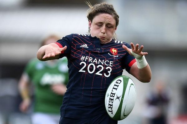 Gaëlle Mignot à Dublin le 26 février lors d'un match des 6 nations