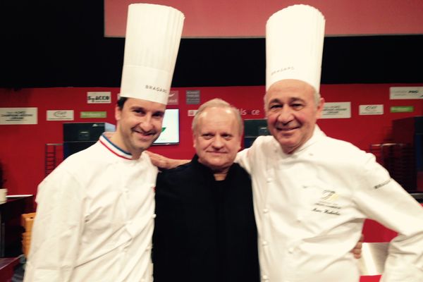 De gauche à droite, Philippe Mille, Joël Robuchon et Marc Haeberlin