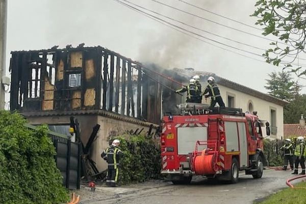 Villevieille (Gard) - une habitation détruite par un incendie - 7 avril 2024.