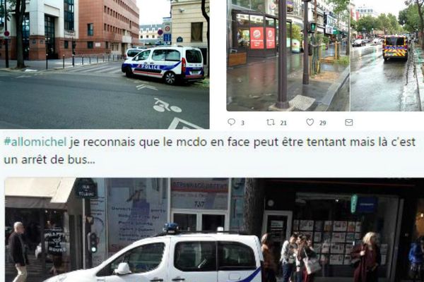 Un hashtag pour dénoncer les voitures de police qui gênent la circulation.