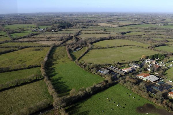 Vue aérienne du site du projet d'aéroport à Notre-Dame-des-Landes.