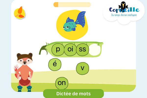 L'interface de l'application Corneille qui facilite l'apprentissage de la lecture aux enfants. 