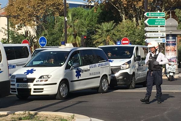 Manifestations d'ambulanciers, le vendredi 19 octobre, à Nice