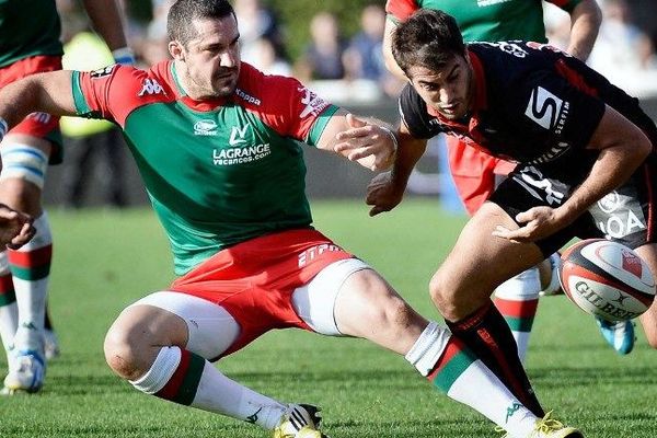 Sous le maillot noir du LOU, Jérôme Portical, l'un des acteurs-clés du match.