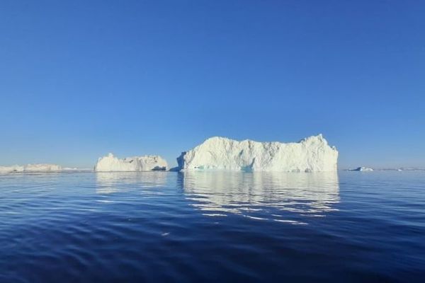 Icebergs sur la côte du Groenland. 