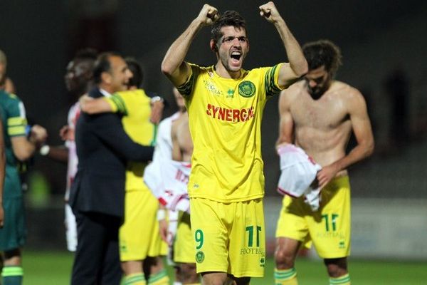 L'attaquant serbe Filip Djordjevic à l'issue de la rencontre contre Ajaccio le 19 octobre 2013