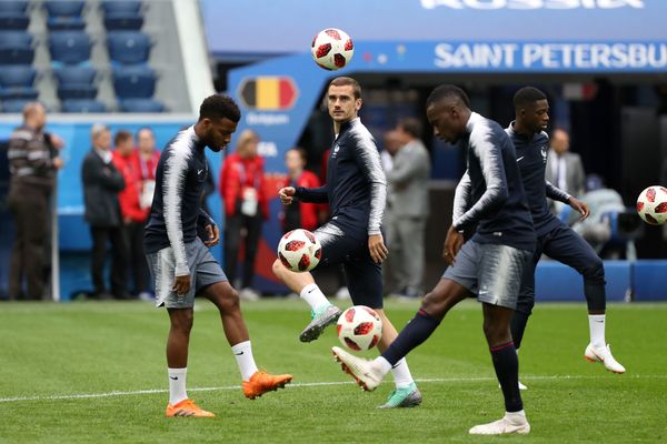 Les Bleus à l'entraînement avant leur match contre la Belgique 