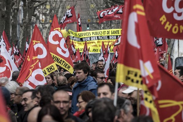 Manifestation pour la Fonction Publique à Lyon en janvier 2016.