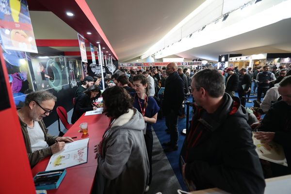 Au Festival international de la bande dessinée d'Angoulême, le 27 janvier 2024. Cette année, le festival se tiendra du 30 janvier au 2 février 2025.