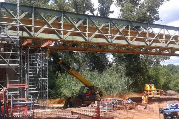 Brignac (Hérault) - le pont de Cambous en travaux - archives