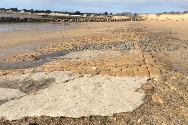 La plage de la Cantine à Noirmoutier, le 12 février 2020