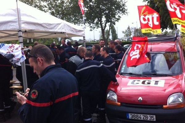 Les pompiers de Rennes en grève le lundi 16 septembre 2013