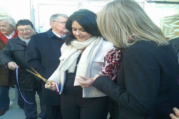 Carcassonne - Sylvia Pinel, la ministre de l'artisanat, du commerce et du tourisme a inauguré une école dans le quartier Maquens - 29 novembre 2013.