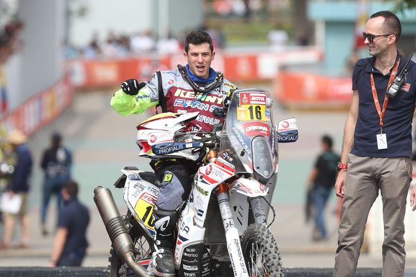 Olivier Pain, lors du départ du Dakar 2018 (Pérou)