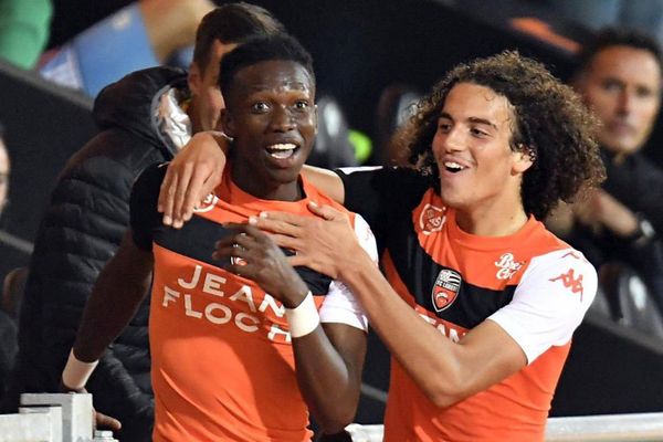 Au stade du Moustoir, le FC Lorient s'impose 2 - 0 face à l'AC Ajaccio. Mohamed Mara buteur et Matteo Guendouzi - 15/09/2017