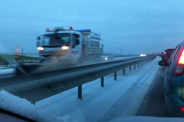 D'importants bouchons aux abords de la capitale bas-normande comme ici à l'entrée de Fleury-sur-Orne