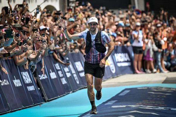 Kilian Jornet lors de sa quatrième victoire sur l'UTMB en 2022