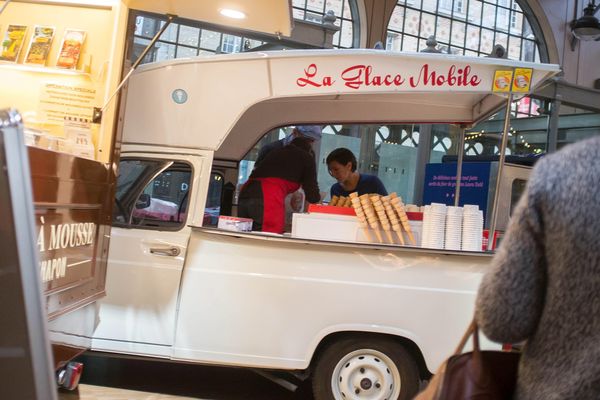 Foodtruck au Carreau du Temple à Paris. Le concept a désormais pignon sur rue en France.. 