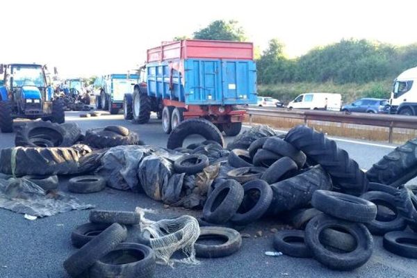 Sur l'A6 à l'entrée de Lyon, le 23/07/2015