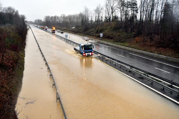 Vigilance orange ce vendredi 6 septembre 2024 dans les Hautes-Pyrénées avec un risque important de crue et inondation. (Illustration - A64 décembre 2019)