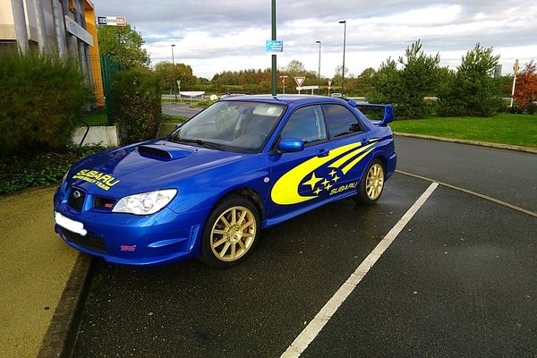 La Subaru saisie par les gendarmes après un excès de vitesse à 200 km/h.