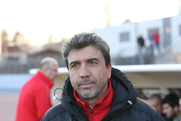  David Guion entraîneur de Reims lors du match de Football entre le FC Mulhouse et Reims.