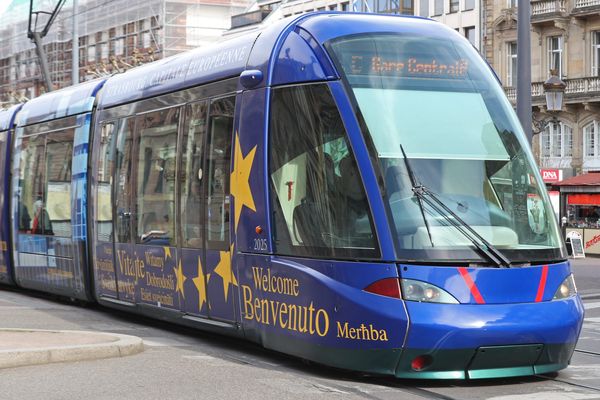 Une ligne de tram au centre de Strasbourg