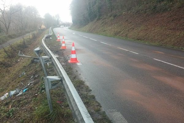 l'accident s'est produit sur la D117 entre Prat-Bonrepaux et Caumont