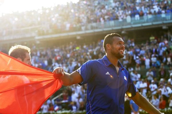 La joie de Tsonga ce samedi après-midi.